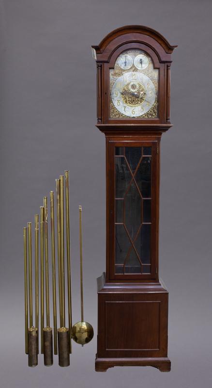 English mahogany tallcase, tubular chime clock (1 of 6)