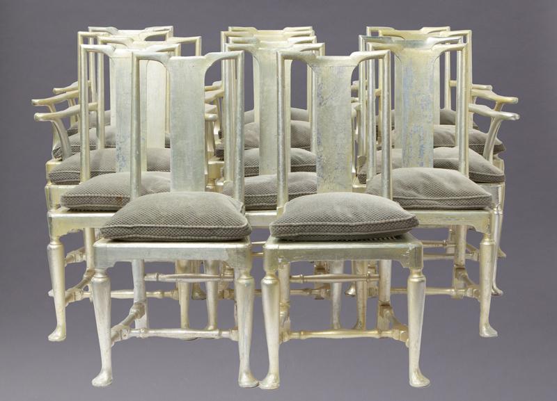 Set (14) Queen Anne style dining chairs, (1 of 14)