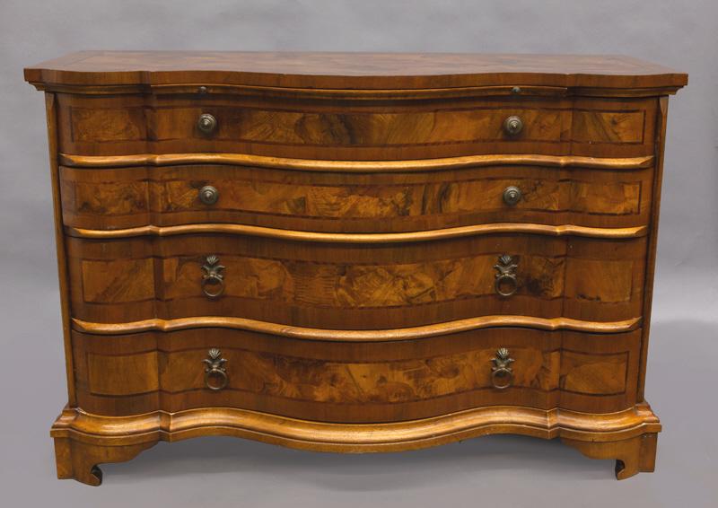 A South German oxbow shaped walnut commode (1 of 13)