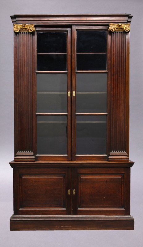 Rare George II mahogany architectural bookcase (1 of 9)