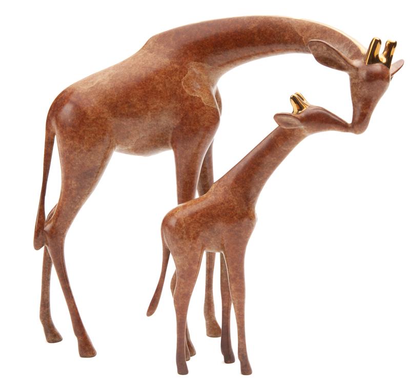 Loet Vanderveen "Giraffe & Baby" bronze figure. (1 of 8)
