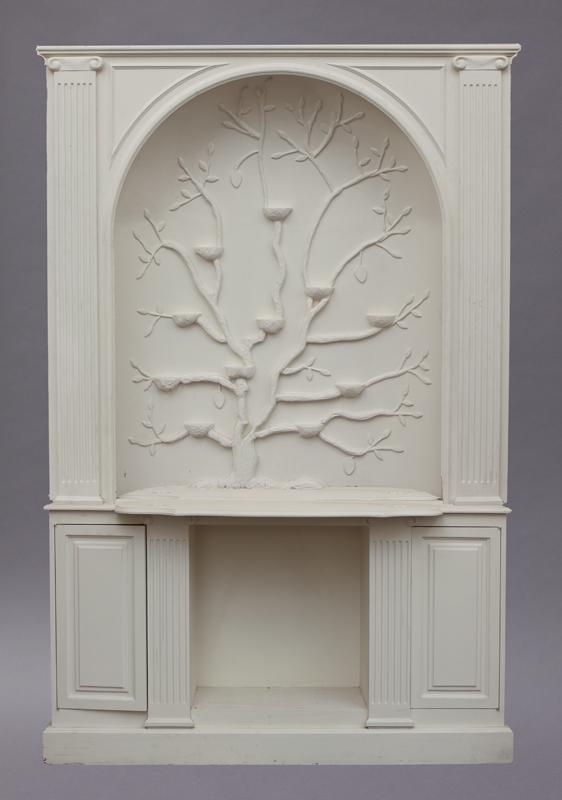 Large contemporary 2-part carved etegere (1 of 9)