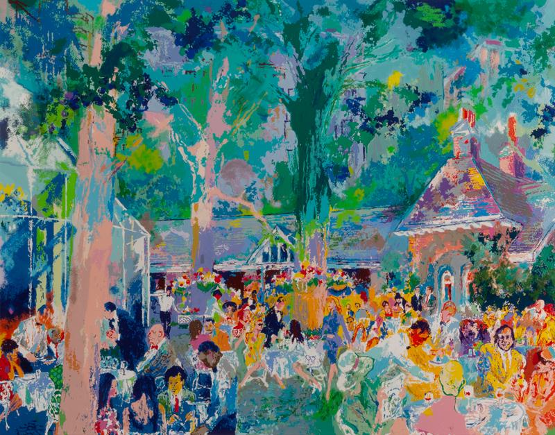 LeRoy Neiman "Tavern on the Green" serigraph: LeRoy Neiman "Tavern on the Green" serigraph on paper. Signed lower right, "Leroy Neiman" and numbered lower left, "378/500". Image: 28.5"H x 36"W; Site: 31.25"H x 37.75"W; Frame: 42.5"H x 49"W. LeRoy
