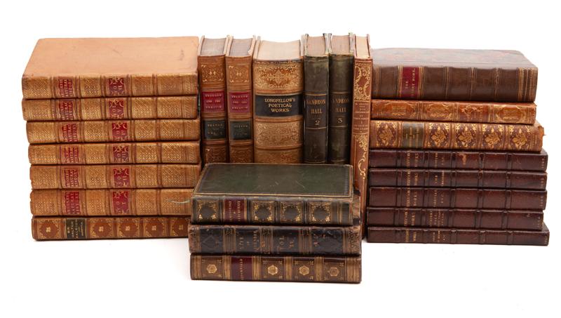 (24) Antique leather bound volumes, (1 of 6)