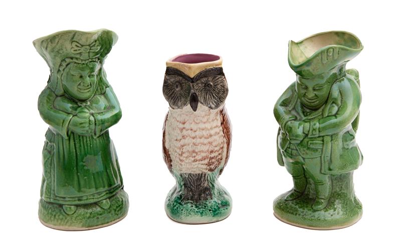 (3) Antique English majolica pitchers (1 of 5)