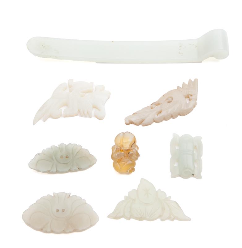 (8) Pcs. Chinese Qing carved jade, (1 of 6)