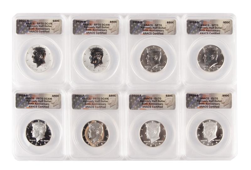 2014 US Kennedy Half Dollar Group (8) ANACS (1 of 4)