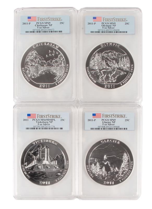 5 oz Silver Quarters National Parks Group (4) PCGS (1 of 4)
