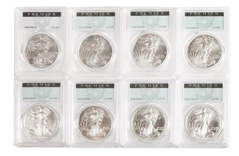 US 1 oz Silver Eagle Group (8) PCGS (1 of 4)