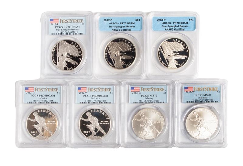 US $1 One Dollar Group (7) ANACS/PCGS (1 of 4)