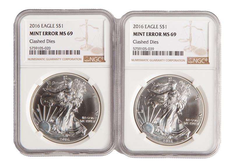 2016 US 1 oz Silver Eagle Mint Error Pr. (2) MS 69 (1 of 4)