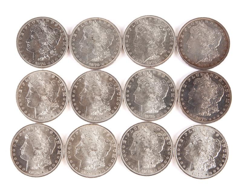 1879 US Morgan Silver Dollar Group (12) (1 of 4)
