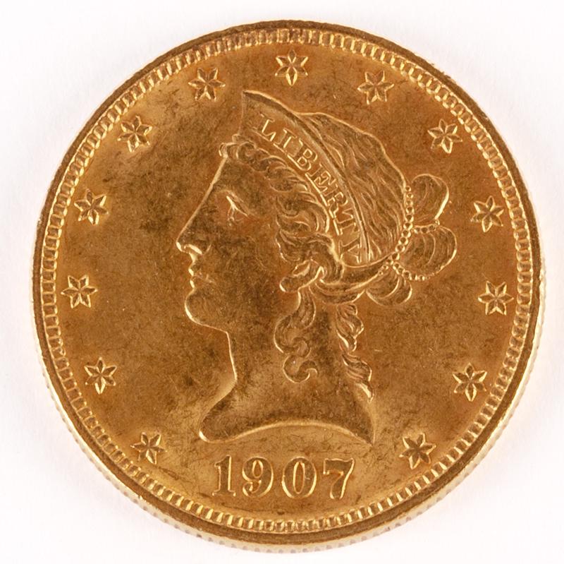 1907 US $10 Gold Liberty (1 of 2)