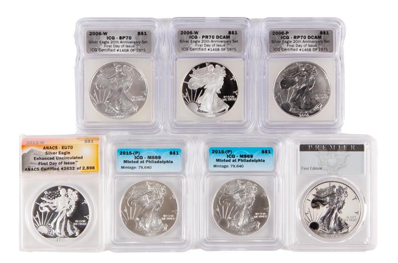 US 1 oz Silver Eagle Group (7) (1 of 6)