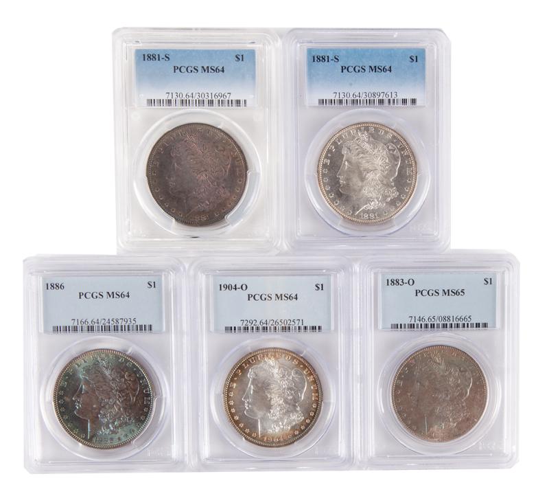US Morgan Silver Dollar Group (5) PCGS (1 of 4)