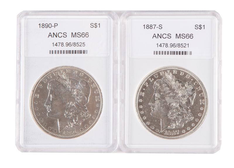 US Morgan Silver Dollar Grp. (2) ANCS MS 66 (1 of 4)