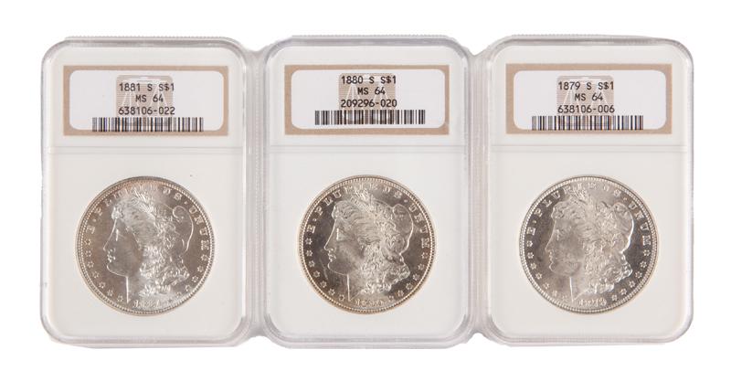 US Morgan Silver Dollar Group (3) MS 64 (1 of 4)