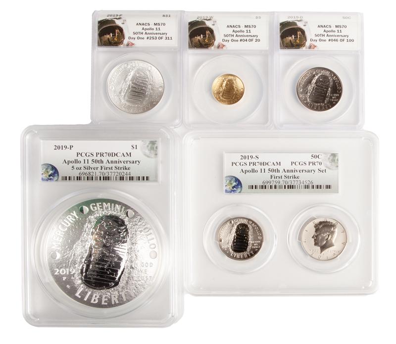 2019 Apollo 11 50th Anniv. Gold and Silver Grp.(6) (1 of 4)