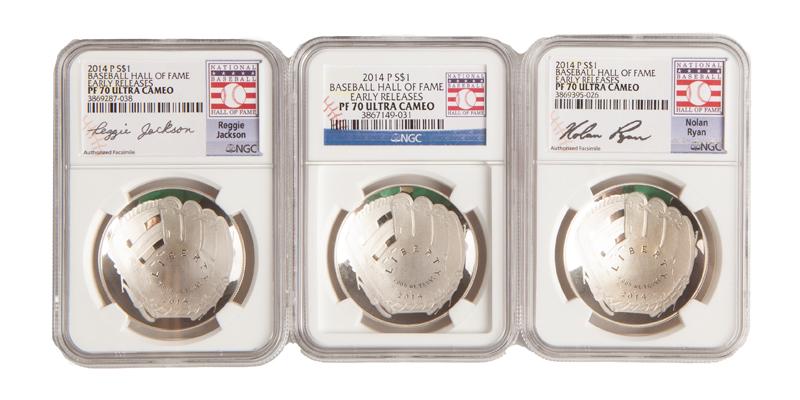 2014 Baseball Hall of Fame $1 Silver Grp.(3) PF70 (1 of 4)