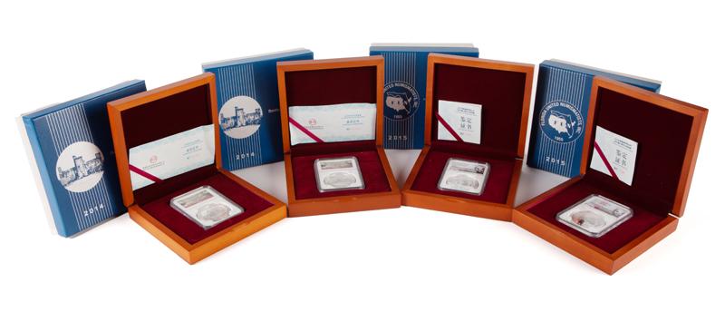 China 1 oz Silver Panda Group (4) NGC PF 70 (1 of 7)