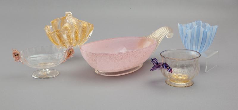 (5) Venetian glass bowls, (1 of 6)