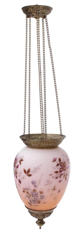 Victorian art glass hanging light fixture (1 of 5)