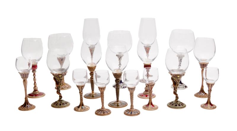 (18) Edgar Berebi enameled & jeweled stemware (1 of 7)