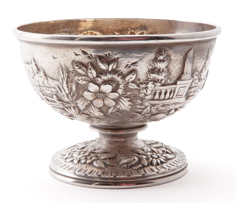 Kirk castle footed sterling silver bowl. (1 of 8)