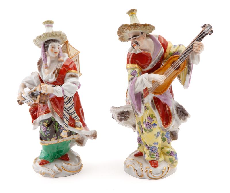 Pr. Meissen porcelain figures of Malabar musicians (1 of 7)