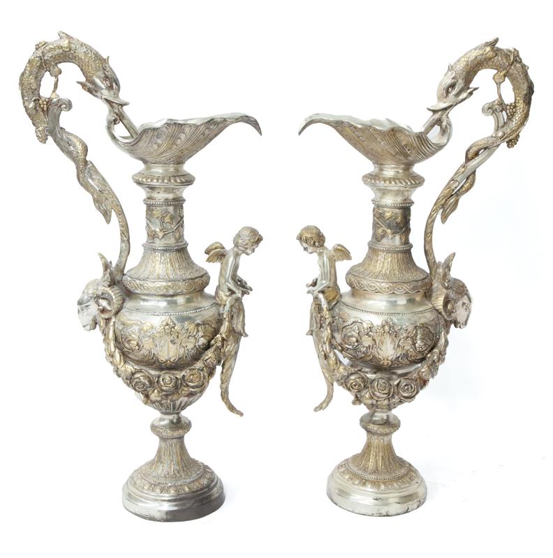 Pr. Large silverplated ewers (1 of 9)