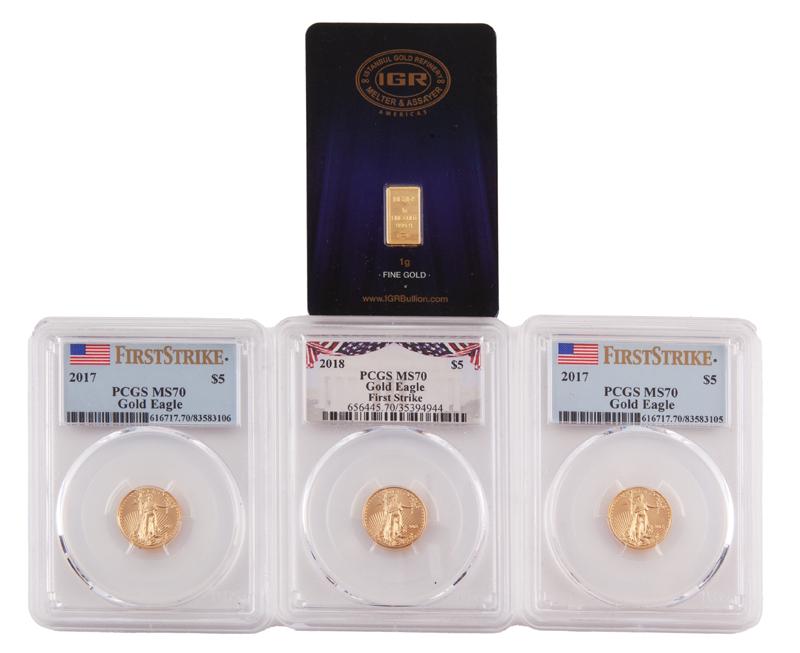 Group of US Gold Eagles & Bar (1 of 6)