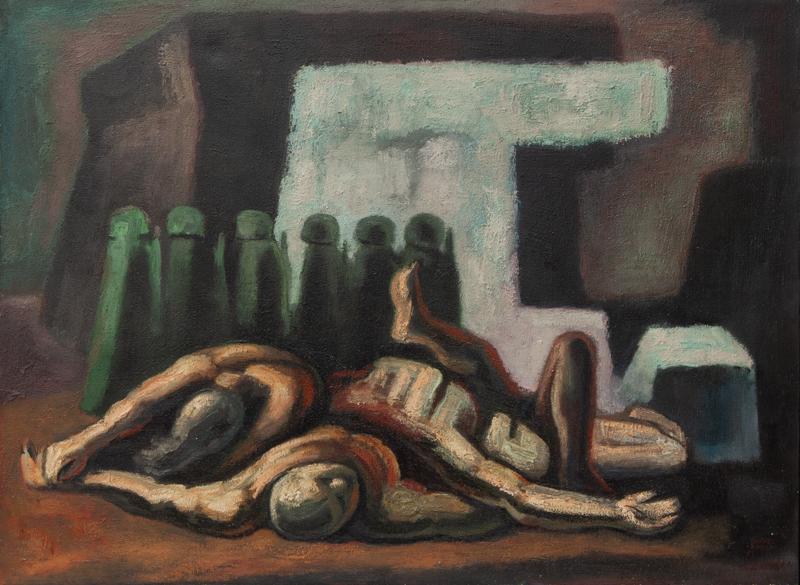 Jose Chavez Morado "Proyeccion" oil on canvas, (1 of 7)