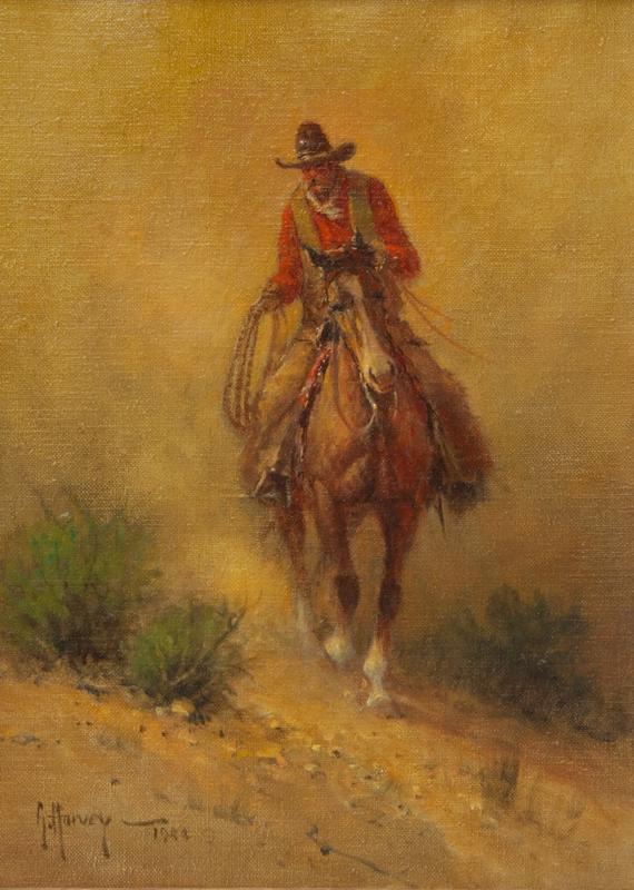 Gerald Harvey Jones "The Wrangler" oil on canvas, (1 of 5)
