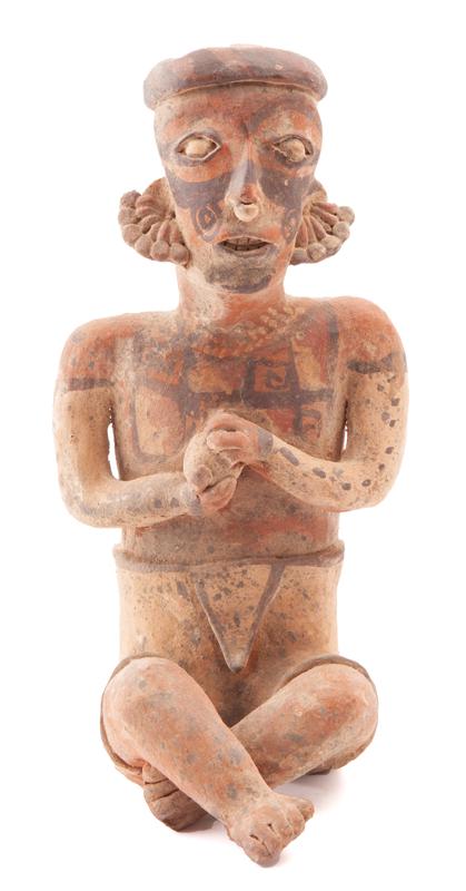 Pre-Columbian style seated figure of a man (1 of 10)
