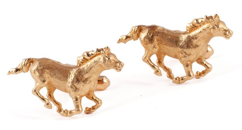 Pr. 14K Yellow gold cufflinks, (1 of 4)