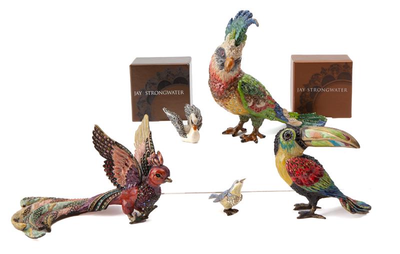 (5) Jay Strongwater enamel & jewel birds, (1 of 19)