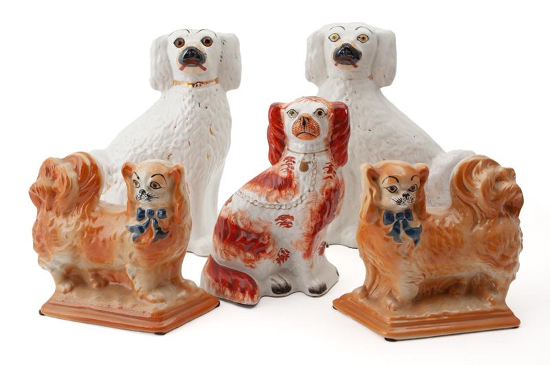 (5) Antique Staffordshire dogs, (1 of 13)