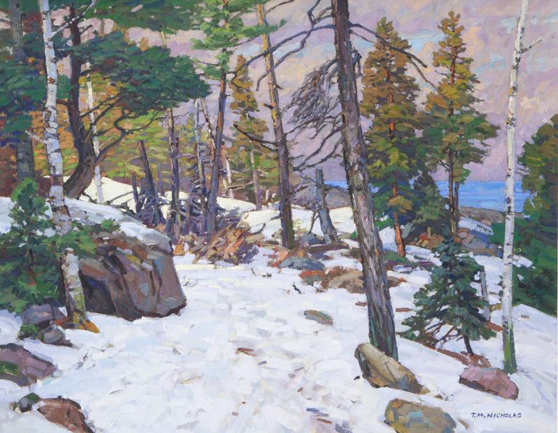 T.M. Nicholas "Untitled (Winter landscape)" oil (1 of 5)