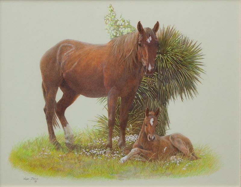 Wayne Baize "The New Born Filly" mixed media (1 of 6)