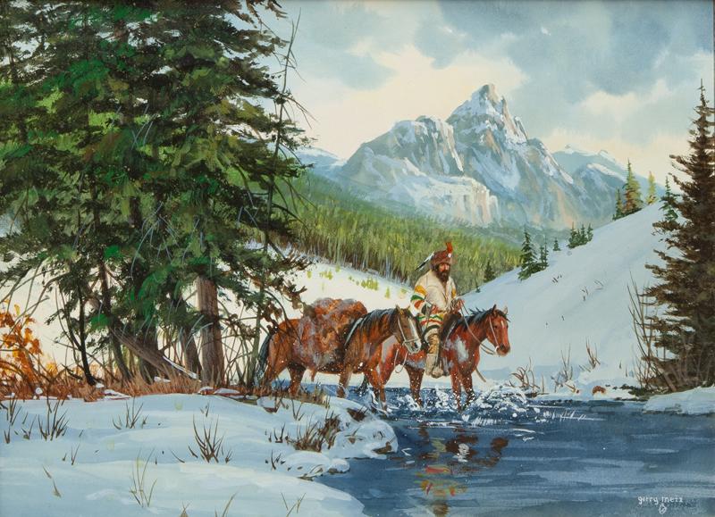 Gerry Metz "The Mountain Man" oil on board. (1 of 5)