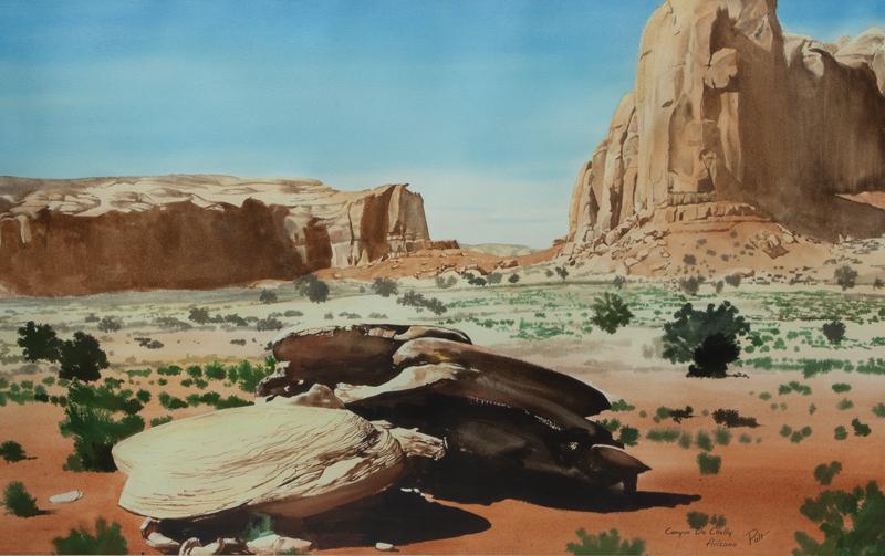 Allen Polt "Canyon De Chelly, Arizona" watercolor (1 of 6)