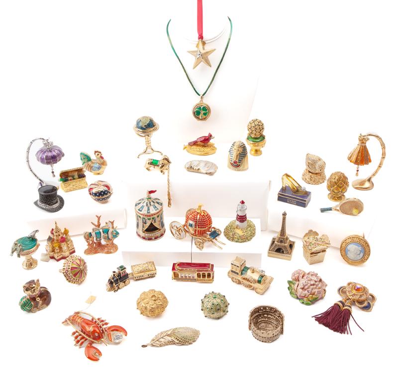 (39) Estee Lauder enamel & crystal perfumes, (1 of 14)