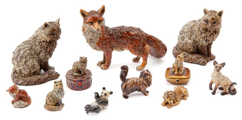(11) Jay Strongwater enamel & jewel animals, (1 of 13)