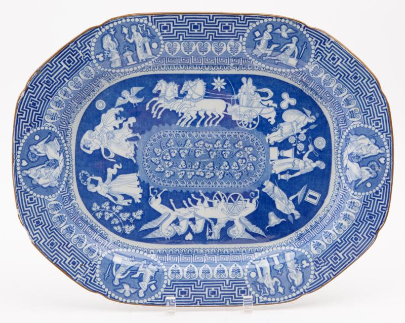 Victorian blue & white serving platter (1 of 6)