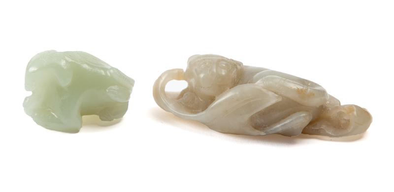 (2) Chinese carved jade toggles, (1 of 12)
