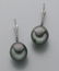 61: Pr. Tahitian pearl earrings with diamond hoops
