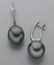61: Pr. Tahitian pearl earrings with diamond hoops - 2
