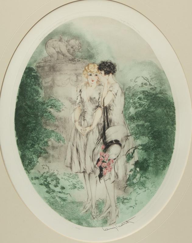 Louis Icart "Ecoute (Listen)" etching. 1928. (1 of 6)