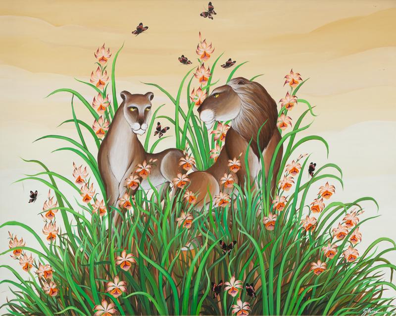 Gustavo Novoa "Untitled (Lovers)" oil on panel. (1 of 5)