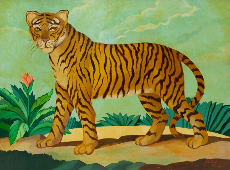 William Skilling "Tiger" oil on canvas. (1 of 4)